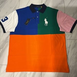 Men’s Polo Ralph Lauren Big and Tall Colorblock Polo T-Shirt